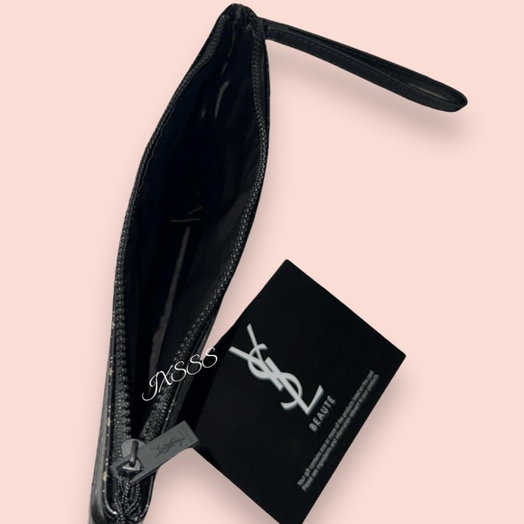 Black/Gold (Faux-Leather) YSL Beauty (Yves Saint Laurent) Cosmetic-Makeup Bag - Picture 14 of 16